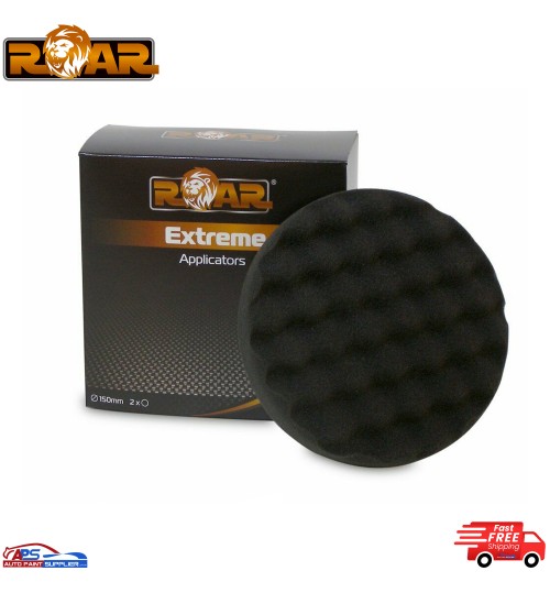 ROAR 620PF 6" BLACK WAFFLE HOOK AND LOOP POLISHING FOAM HEADS
